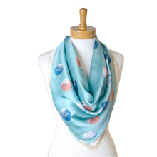 Load image into Gallery viewer, THSS2331: Aqua: Dotted Square Scarf