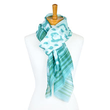 Load image into Gallery viewer, THSS2339: Green: Animal Border Scarf