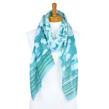 Load image into Gallery viewer, THSS2339: Green: Animal Border Scarf