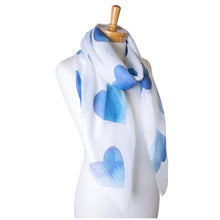 Load image into Gallery viewer, THSS2343: Royal Blue: Love Hearts Scarf