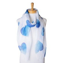 Load image into Gallery viewer, THSS2343: Royal Blue: Love Hearts Scarf