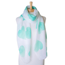 Load image into Gallery viewer, THSS2344: Green: Love Hearts Scarf
