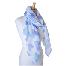 Load image into Gallery viewer, THSS2349: Blue: Hearts Scarf