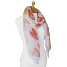 Load image into Gallery viewer, THSS2351: Orange: Hearts Scarf