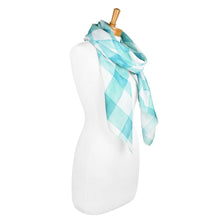 Load image into Gallery viewer, THSS2358: Green: Gingham Patterned Scarf