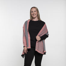 Load image into Gallery viewer, THSS2373: Pink Grey: Reversible Patterned Scarf