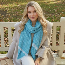 Load image into Gallery viewer, THSS2393: Blue: Tic tac Pattern Scarf