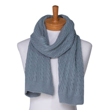 Load image into Gallery viewer, THSS2434: Duck Egg Blue: Cable Rib Scarf - J'adore Gifts