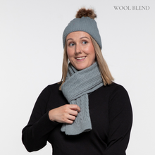 Load image into Gallery viewer, THSS2434: Duck Egg Blue: Cable Rib Scarf