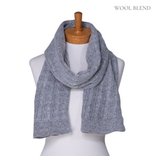 Load image into Gallery viewer, THSS2436: Grey: Cable Rib Scarf - J'adore Gifts