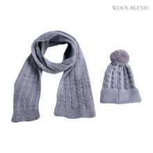 Load image into Gallery viewer, THSS2436: Grey: Cable Rib Scarf - J'adore Gifts