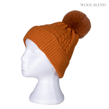 Load image into Gallery viewer, Cable Rib Beanie | Burnt Orange

