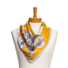 Load image into Gallery viewer, THSS2442: Mustard: Flower Art Print Scarf