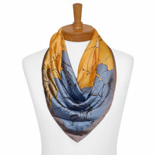 Load image into Gallery viewer, THSS2446: Mustard: Big Flowers Square Scarf
