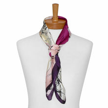 Load image into Gallery viewer, Big Flowers Square Scarf |  Lilac

