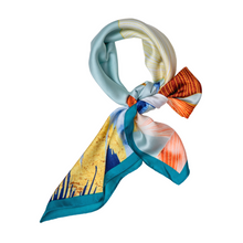 Load image into Gallery viewer, THSS2449: Emerald: Flower Art Print Scarf