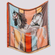 Load image into Gallery viewer, THSS2454: Peach: Horse Square Scarf
