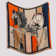 Load image into Gallery viewer, THSS2455: Orange: Horse Square Scarf
