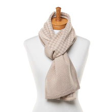 Load image into Gallery viewer, THSS2506: Latte: Houndstooth Chevron Scarf