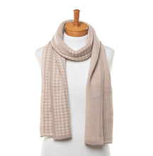 Load image into Gallery viewer, THSS2506: Latte: Houndstooth Chevron Scarf