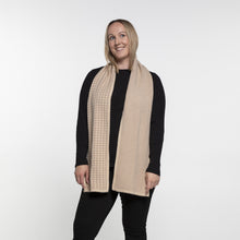 Load image into Gallery viewer, THSS2506: Latte: Houndstooth Chevron Scarf