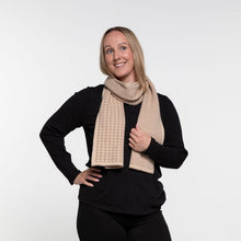 Load image into Gallery viewer, THSS2506: Latte: Houndstooth Chevron Scarf