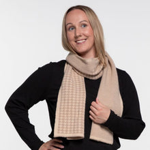 Load image into Gallery viewer, THSS2506: Latte: Houndstooth Chevron Scarf - J'adore Gifts