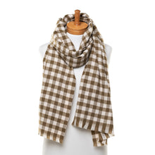 Load image into Gallery viewer, THSS2522: Dark Olive: Small Gingham Scarf - J'adore Gifts