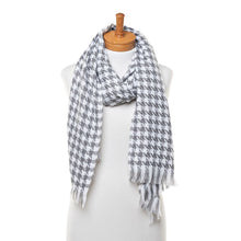 Load image into Gallery viewer, THSS2543: Grey: Small Narrow Houndstooth Scarf - J'adore Gifts