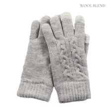 Load image into Gallery viewer, THSS2549GX: Grey: Braid Knit Gloves
