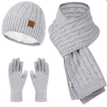Load image into Gallery viewer, THSS2549HX: Grey: Braid Knit Scarf