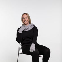 Load image into Gallery viewer, THSS2549HX: Grey: Braid Knit Scarf