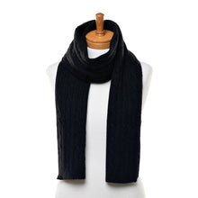 Load image into Gallery viewer, THSS2550HX: Black: Braid Knit Scarf