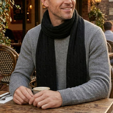Load image into Gallery viewer, THSS2550HX: Black: Braid Knit Scarf