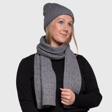 Load image into Gallery viewer, THSS2551HX: Medium Grey : Braid Knit Scarf