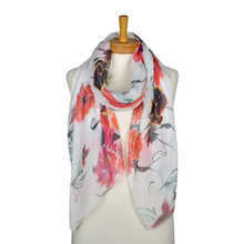 Load image into Gallery viewer, THSS2563: White: Mix Flower Scarf