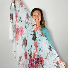 Load image into Gallery viewer, THSS2563: White: Mix Flower Scarf