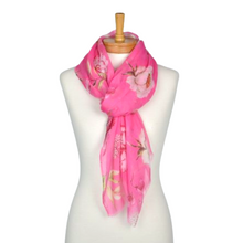 Load image into Gallery viewer, THSS2565: Pink: Watercolour Flowers Scarf
