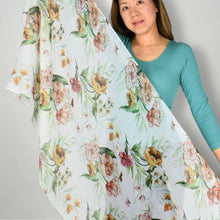 Load image into Gallery viewer, THSS2572: White: Flower Bouquet Scarf - J'adore Gifts