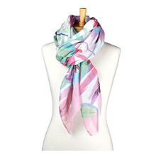 Load image into Gallery viewer, THSS2583: Pastel Pink: Multi Leaves Scarf