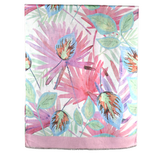 Load image into Gallery viewer, THSS2583: Pastel Pink: Multi Leaves Scarf