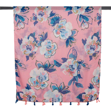 Load image into Gallery viewer, THSS2593: Pink: Flower Tassel Scarf