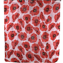 Load image into Gallery viewer, THSS2600: White: Large Poppies Scarf