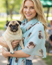 Load image into Gallery viewer, THSS2609: Aqua Blue: Pug Scarf