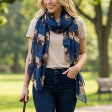 Load image into Gallery viewer, THSS2610: Navy: Pug Scarf
