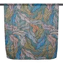 Load image into Gallery viewer, THSS2612: Green Blue: Leaf Pattern Scarf