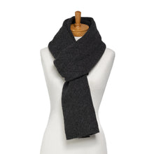 Load image into Gallery viewer, THSS2618: Charcoal Grey: Diamond Stitch Knitting Scarf
