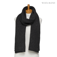 Load image into Gallery viewer, THSS2618: Charcoal Grey: Diamond Stitch Knitting Scarf