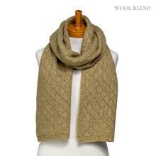 Load image into Gallery viewer, THSS2621: Olive: Diamond Stitch Knitting Scarf