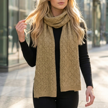 Load image into Gallery viewer, THSS2621: Olive: Diamond Stitch Knitting Scarf